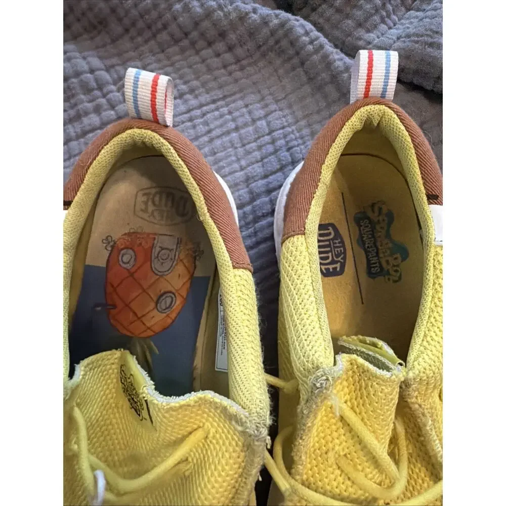 HEYDUDE x SpongeBob SquarePants Wally Funk Brown/Yellow Men’s Shoes Size 8 US